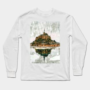 Mirrored Castle Abstract. For Vintage Castle Lovers. Long Sleeve T-Shirt